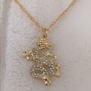 Gold Snake Dragon Pendant Necklace